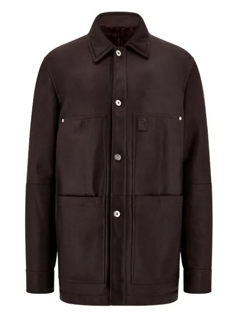 patch pocket leather jacket by FERRAGAMO