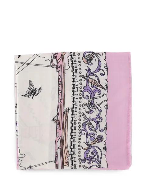patterned frayed scarf by FERRAGAMO