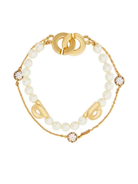 pearl gancini double strand bracelet by FERRAGAMO