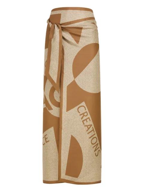 printed wrap beach cover-up by FERRAGAMO
