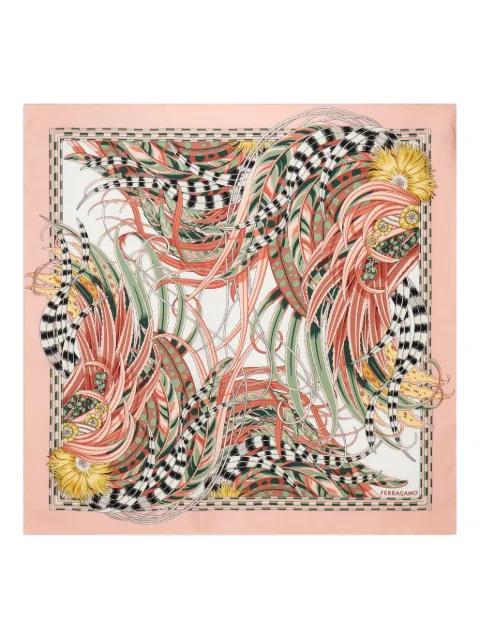 rooster print silk scarf by FERRAGAMO