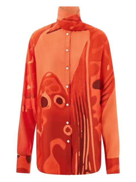 sash-detail silk shirt by FERRAGAMO