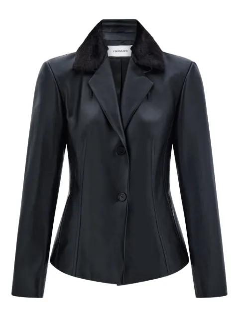 shearling-collar nappa blazer by FERRAGAMO