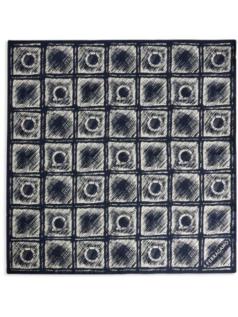 sketch-print silk scarf by FERRAGAMO