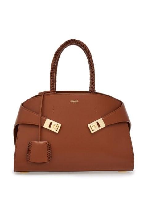 small The Hug leather tote bag by FERRAGAMO