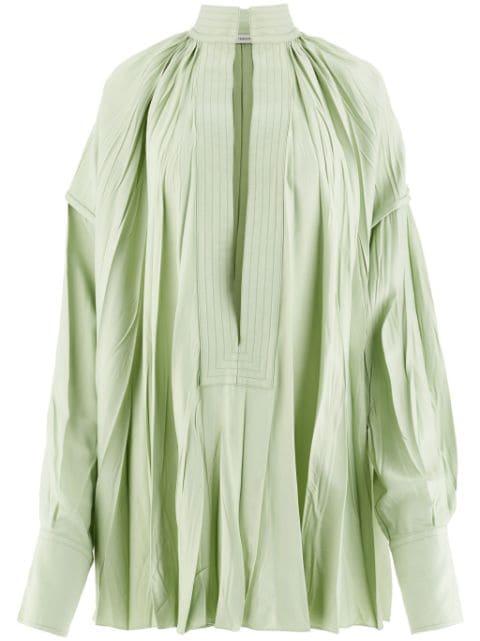 split-neck pleated kaftan by FERRAGAMO
