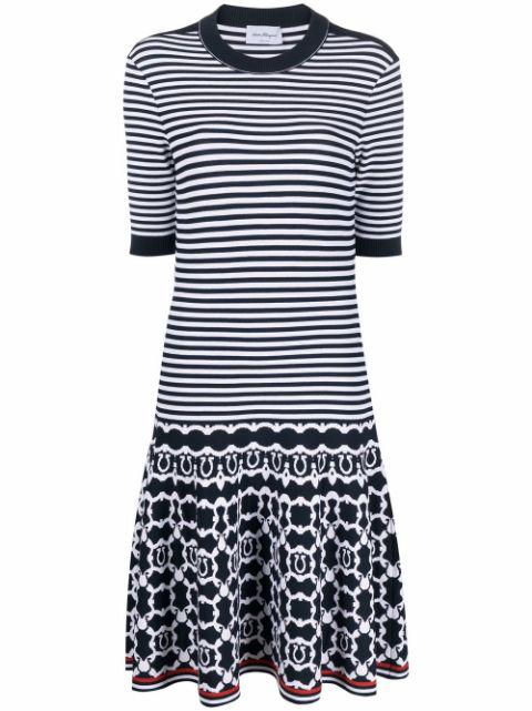 stripe-print midi dress by FERRAGAMO