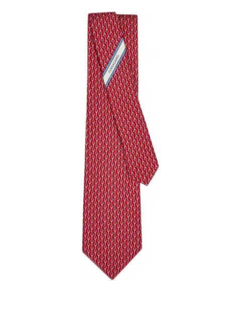 tennis-print silk tie by FERRAGAMO