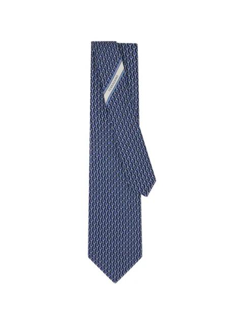 tennis-print silk tie by FERRAGAMO