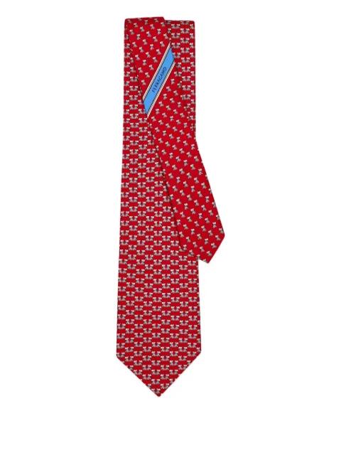terrier-print silk tie by FERRAGAMO