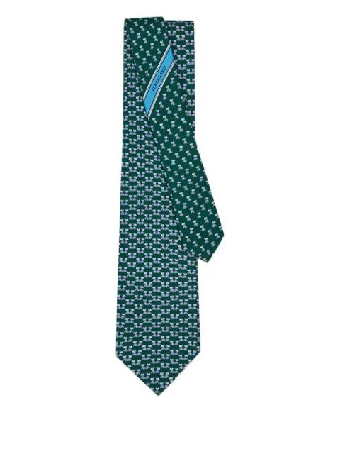 terrier-print silk tie by FERRAGAMO