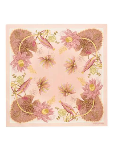 water lilies print silk scarf by FERRAGAMO