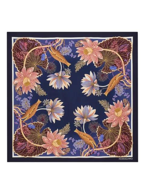 water lilies printed scarf by FERRAGAMO
