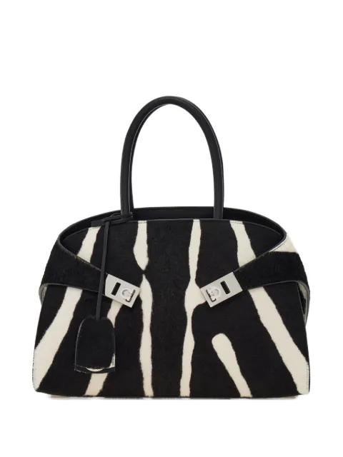 zebra print buckle hug tote bag by FERRAGAMO