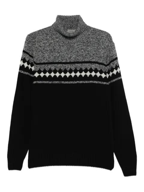 patterned roll neck sweater by FERRANTE