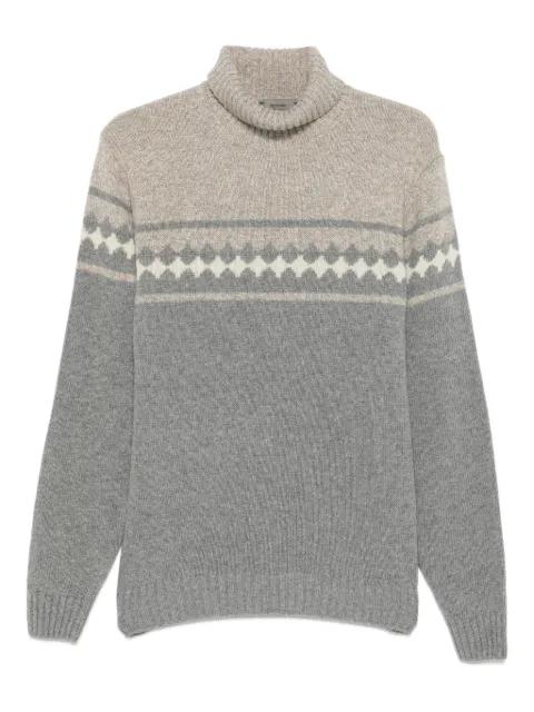 patterned roll neck sweater by FERRANTE