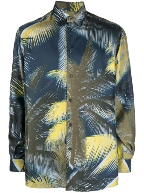 graphic-print silk shirt by FERRARI