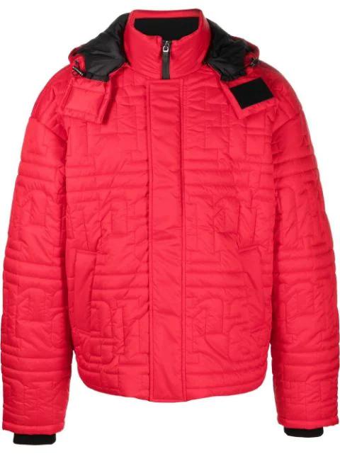 quilted-logo puffer jacket by FERRARI