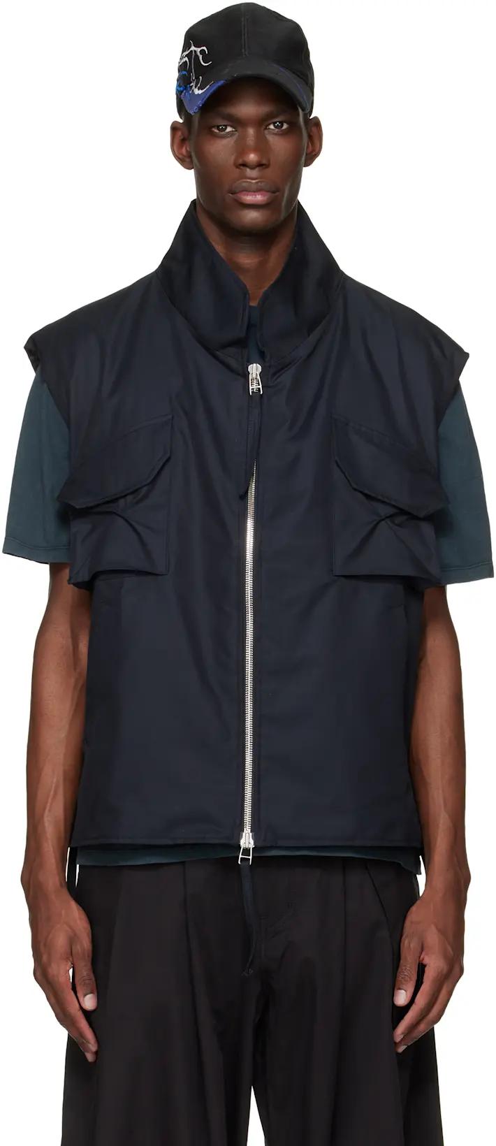 Black Darted Kalf Vest by FFFPOSTALSERVICE