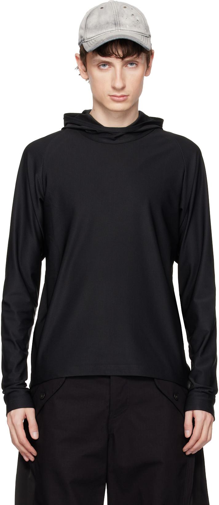Black Emishi Long Sleeve Hoodie by FFFPOSTALSERVICE