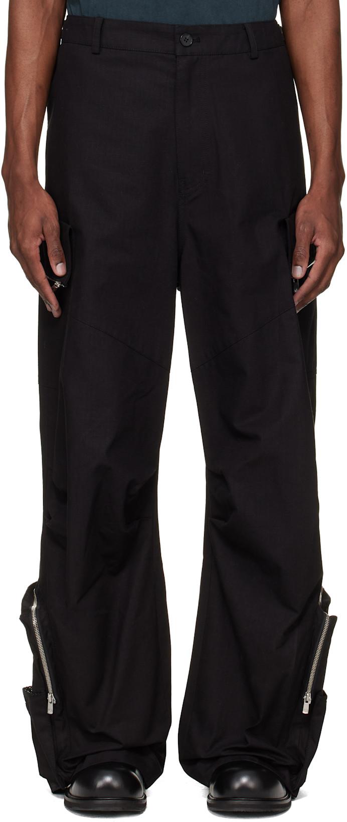 Black Engineer Cargo Pants by FFFPOSTALSERVICE