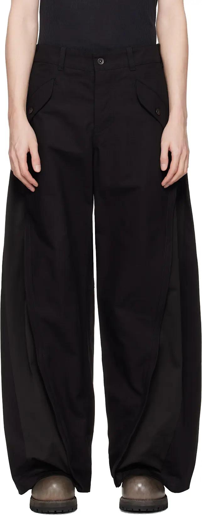 Black Kinarak Wired Trousers by FFFPOSTALSERVICE