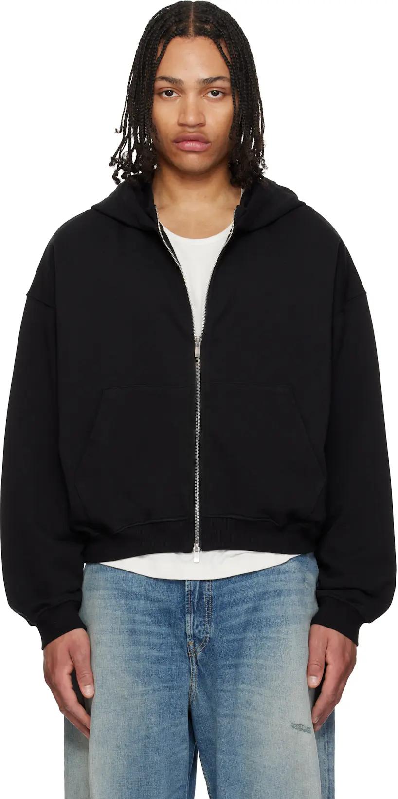 Black RH Zip Up Hoodie by FFFPOSTALSERVICE