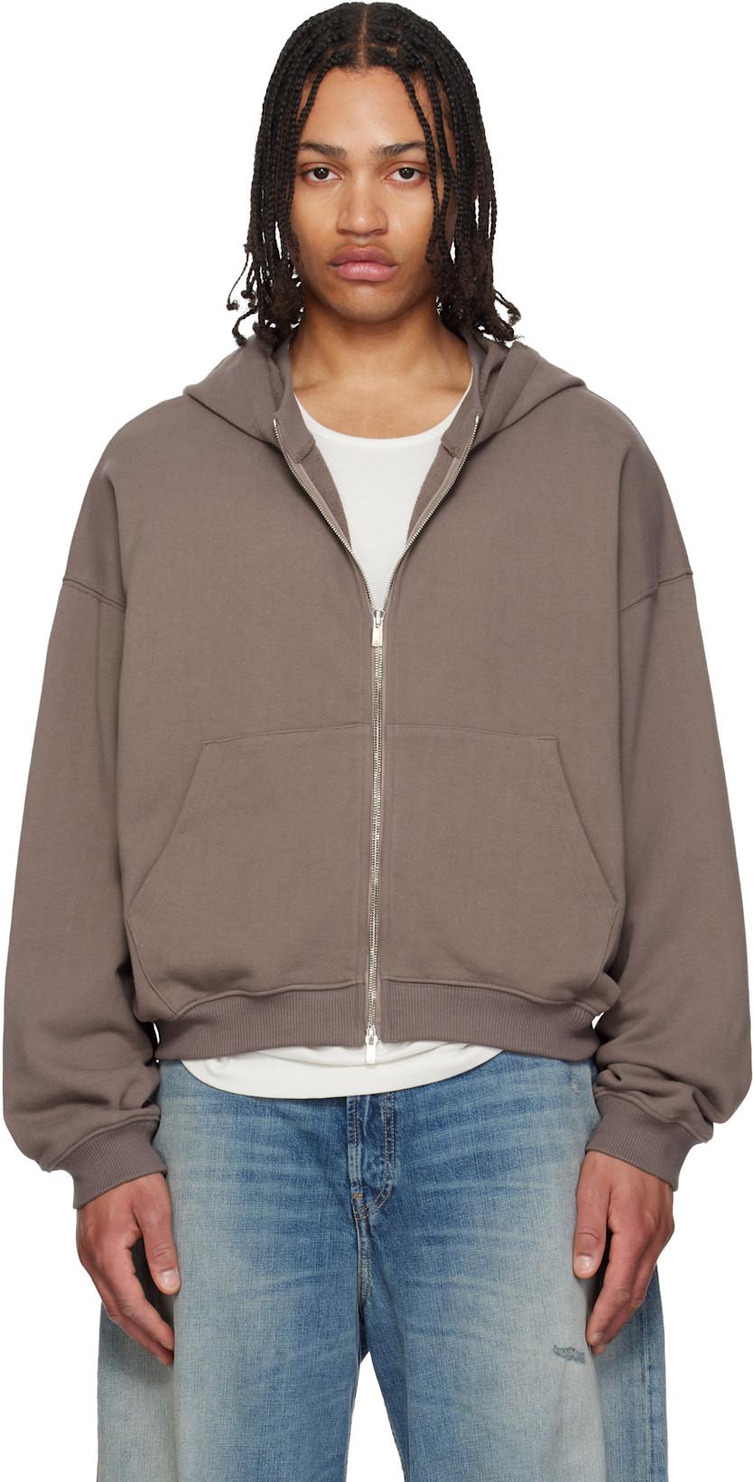 Brown RH Zip Up Hoodie by FFFPOSTALSERVICE