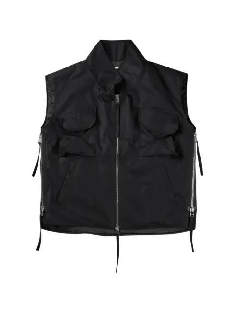 Darted Kalf zip-detail vest by FFFPOSTALSERVICE