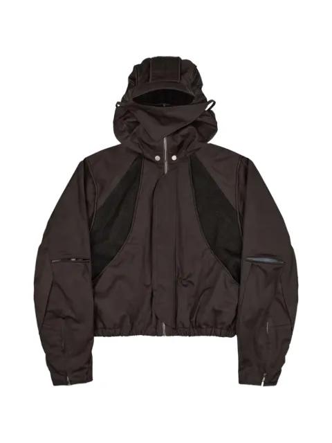 Parachute mesh-panelled hoodied jacket by FFFPOSTALSERVICE