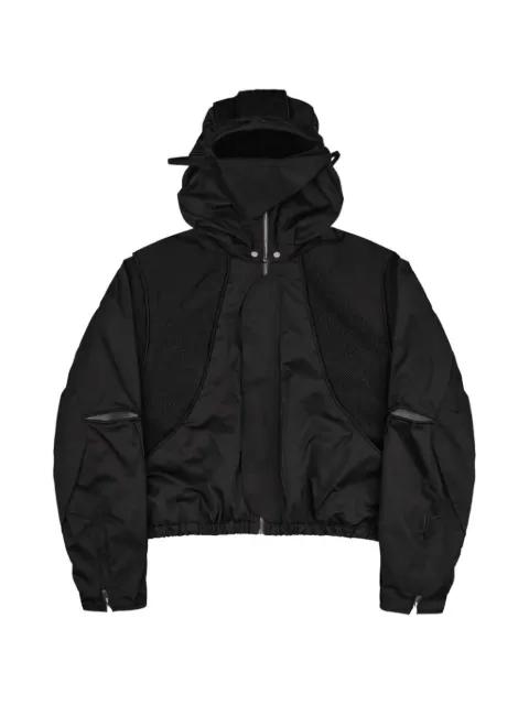 Parachute mesh-panelled zip-up jacket by FFFPOSTALSERVICE