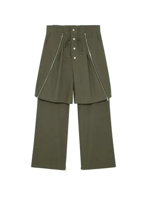 zip-detail layered trousers by FFFPOSTALSERVICE