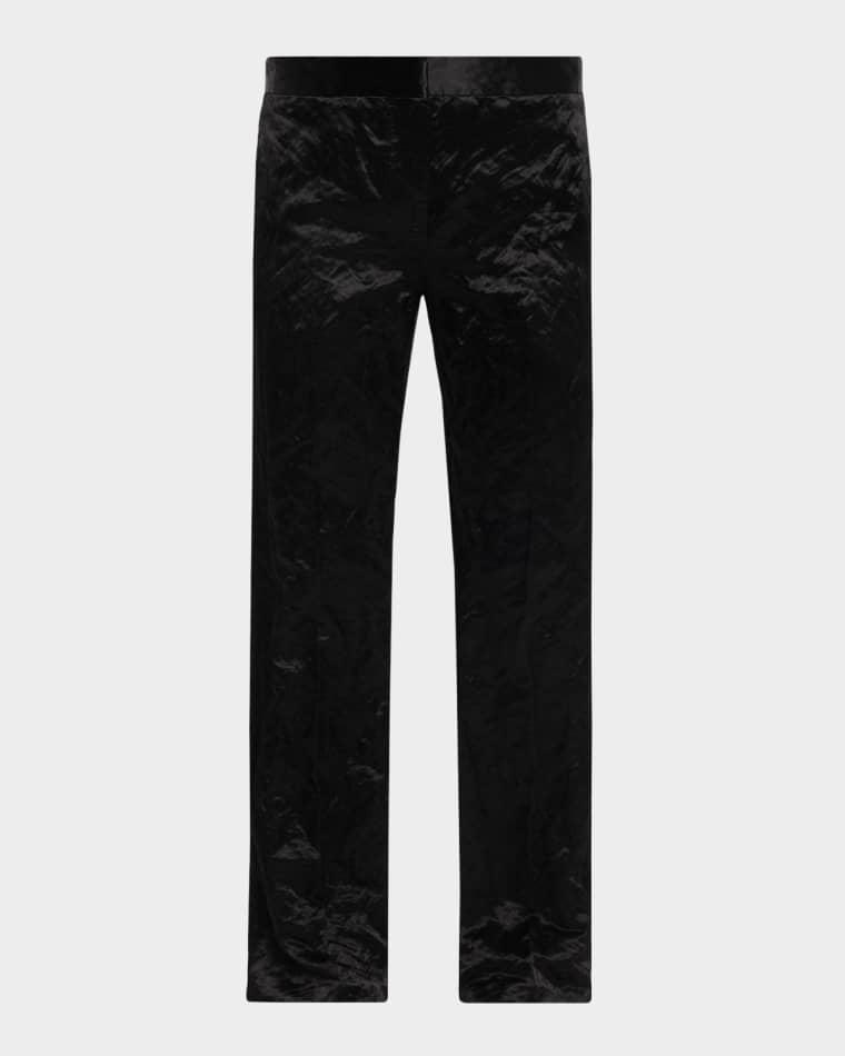 Cameron Crinkled Velvet Slim-Leg Trousers by FFORME