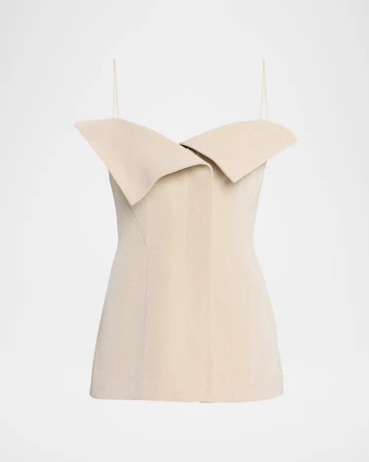 Eilwen Tailored Linen-Blend Sleeveless Top by FFORME