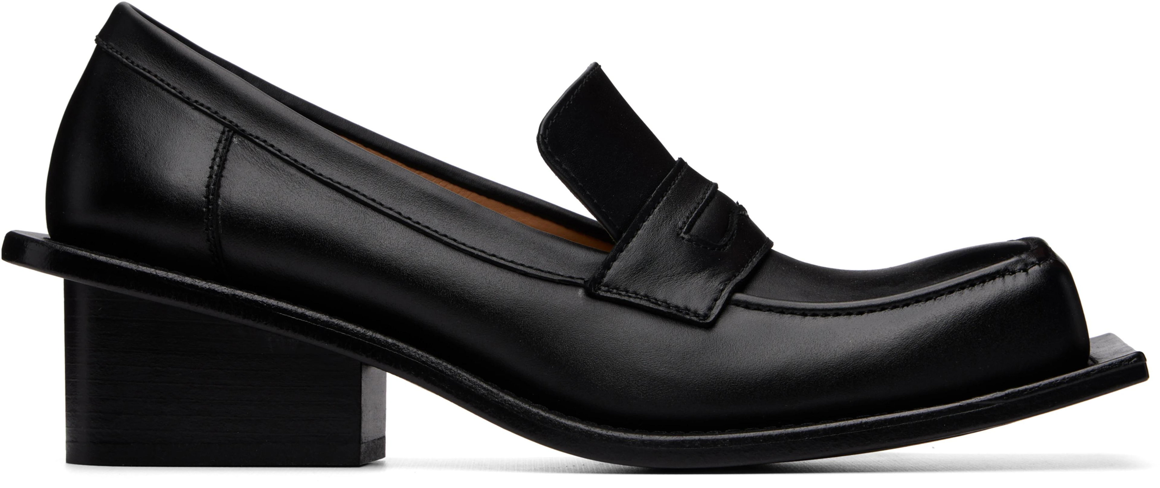 Black Barry Chunky Heel Loafers by FIDAN NOVRUZOVA