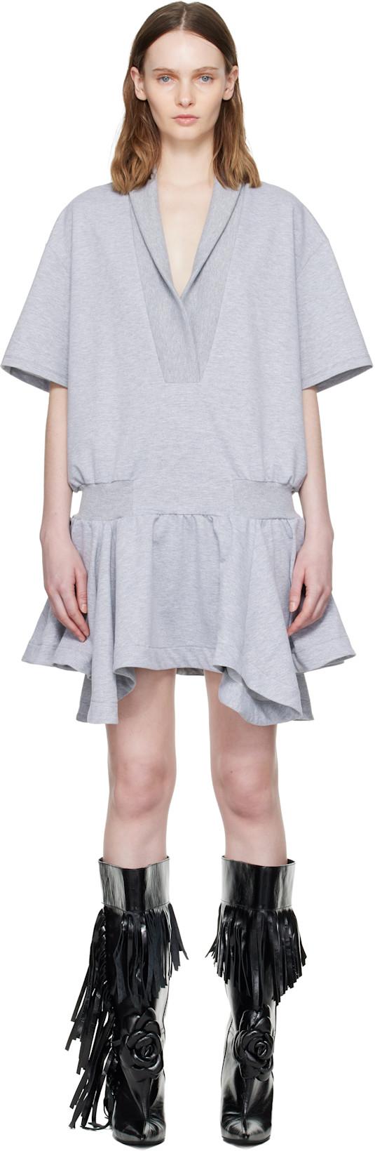 Gray Marta T-Shirt Minidress by FIDAN NOVRUZOVA