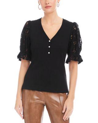 Tanya Lace Sleeve Top by FIFTEEN TWENTY