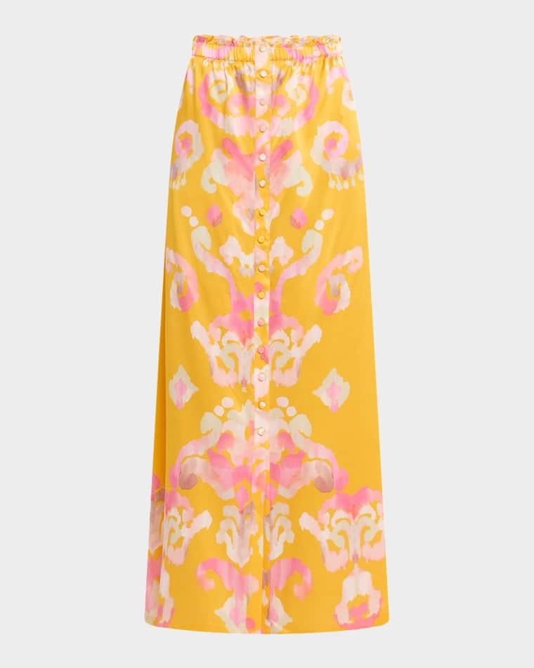 Bastien Button-Front Silk Maxi Skirt by FIGUE