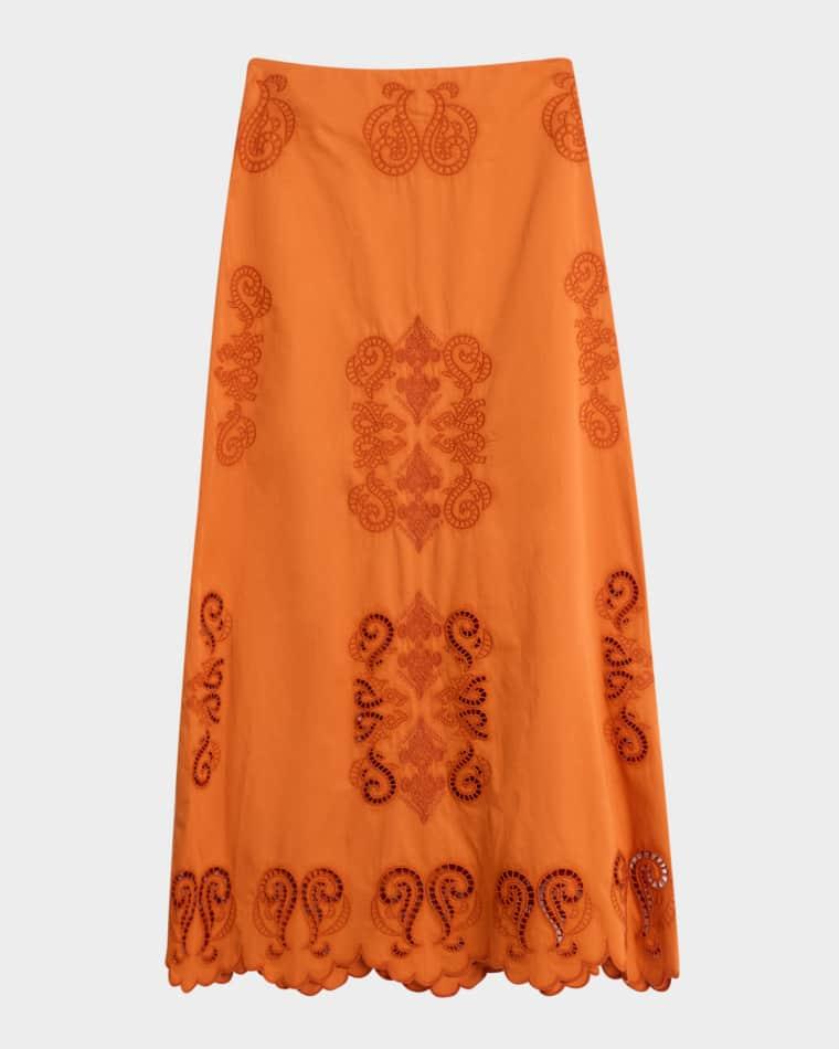 Poppy Embroidered Maxi Skirt by FIGUE