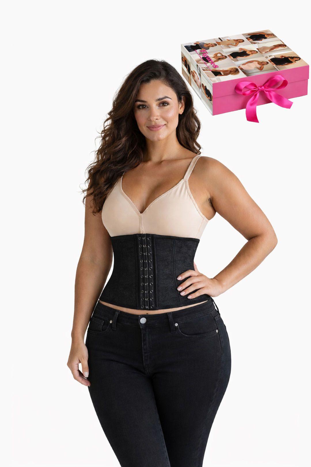 Womens Shapewear Figure8 Waist Shaping Lace Corset Black by FIGURE8 SHAPEWEAR
