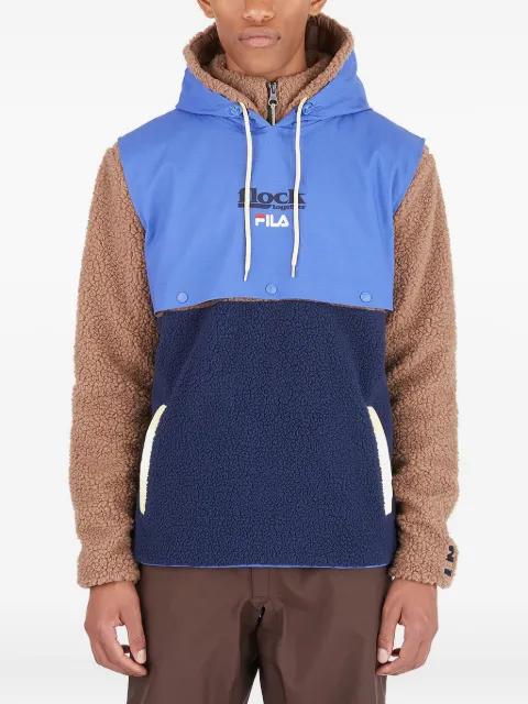 hoodied fleece panelled hoodie by FILA