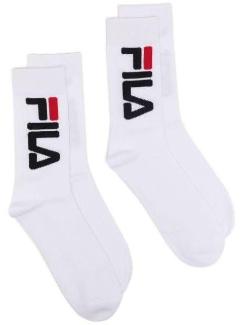 intarsia-knit logo socks (pack of two) by FILA