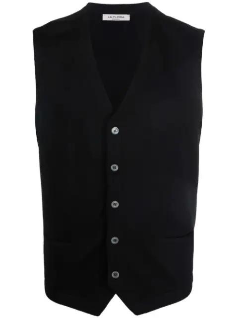 V-neck virgin wool gilet by FILERIA