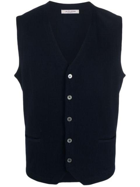 button-down cotton gilet by FILERIA