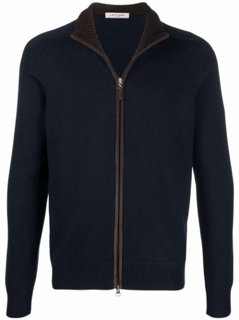 fine-knit zipped cardigan by FILERIA