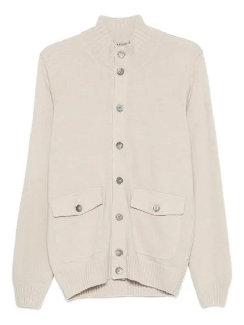 flap-pocket buttoned cardigan by FILERIA