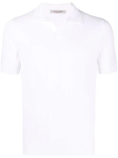 ribbed-knit cotton polo shirt by FILERIA