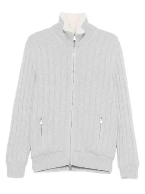 ribbed zip cardigan by FILERIA