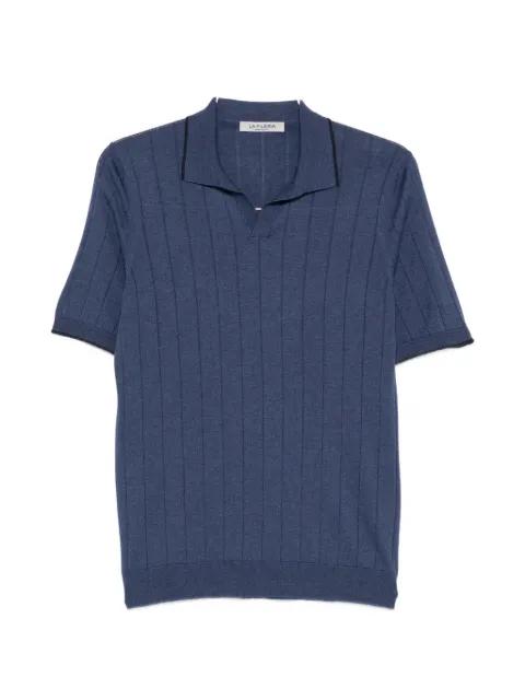 vertical-stripe short-sleeve T-shirt by FILERIA