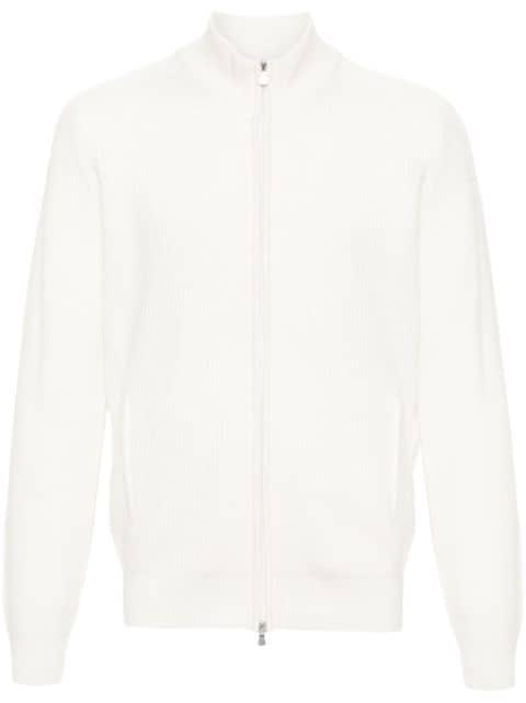 zip-up ribbed sweatshirt by FILERIA